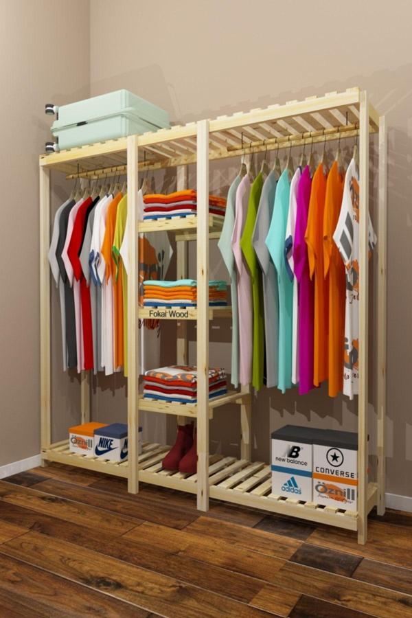 Fokai Wood Dula  Açık Ahşap Gardırop - Image 1