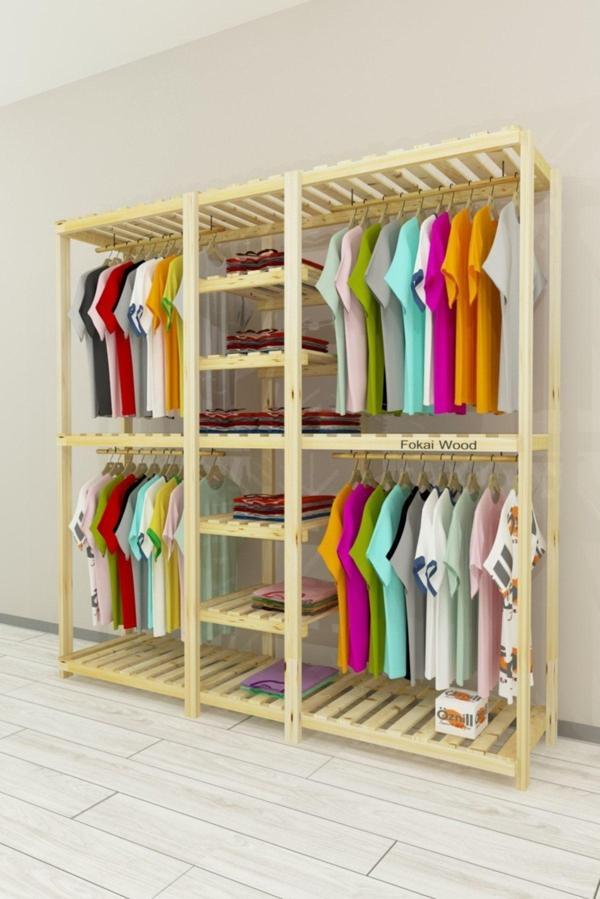 Fokai Wood Grande Quatro Açık Ahşap El Yapımı Elbise Dolabı - Image 1