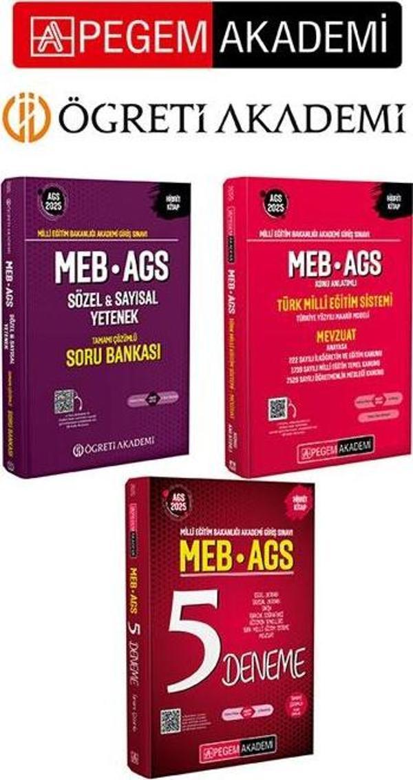PEGEM AKADEMİ 2025 MEB-AGS Soru Bankası Tamamı Çözümlü Sözel-Sayısal Yetenek+ 2025 MEB-AGS Konu Anla - Pegem Akademi Yayıncılık - Image 1