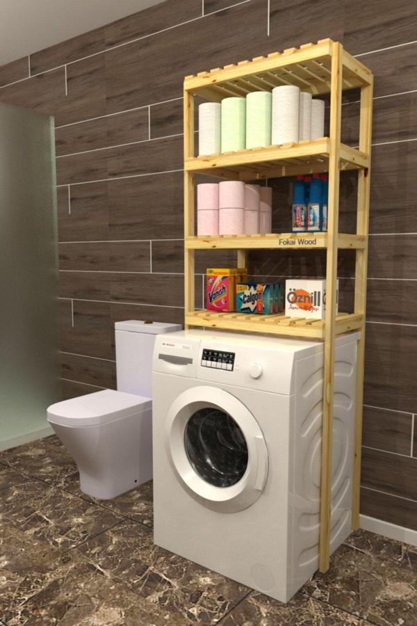 Fokai Wood Qualıty Lıght Jj Çamaşır Makinesi Rafı - Image 1
