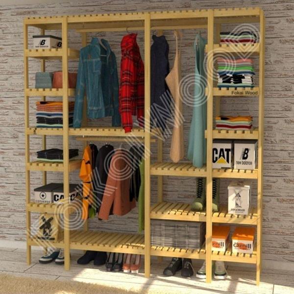 Fokai Wood Sara - Açık Ahşap Gardırop - Image 1