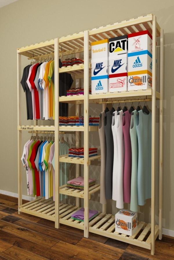 Fokai Wood Tres Espejo Barato - Açık Ahşap El Yapımı Elbise Dolabı - Image 1
