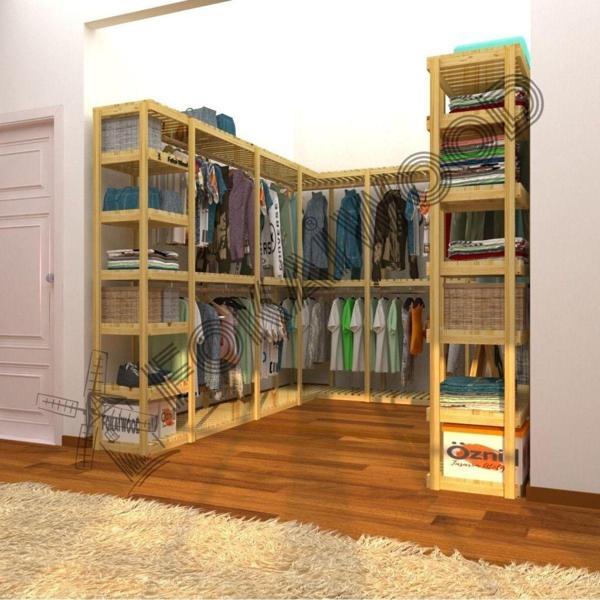 Fokai Wood Tudo - Açık Ahşap Giyisi Odası Raf Sistemi - Image 1
