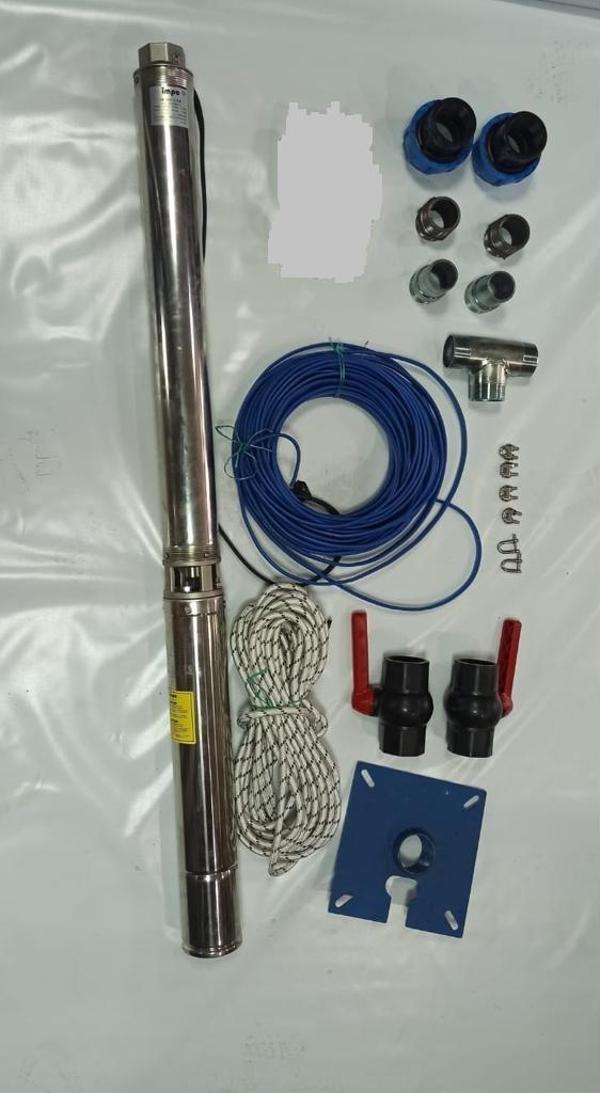 Impo Sk 415/15 5,5HP Krom Başlıklı  65 MT Yassı Kablolu ve  130 mt Halatlı Çift Vanalı Akıtma Başlıklı Trifaze Takım Dal - Image 1