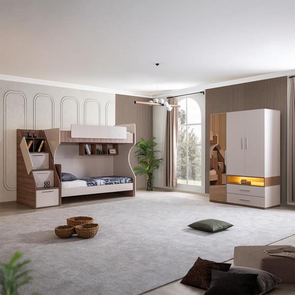Ranza, Milano Genç Odası Takımı Çift Kişilik Modern Ranza + Üç Kapaklı Modern Dolap - Image 1