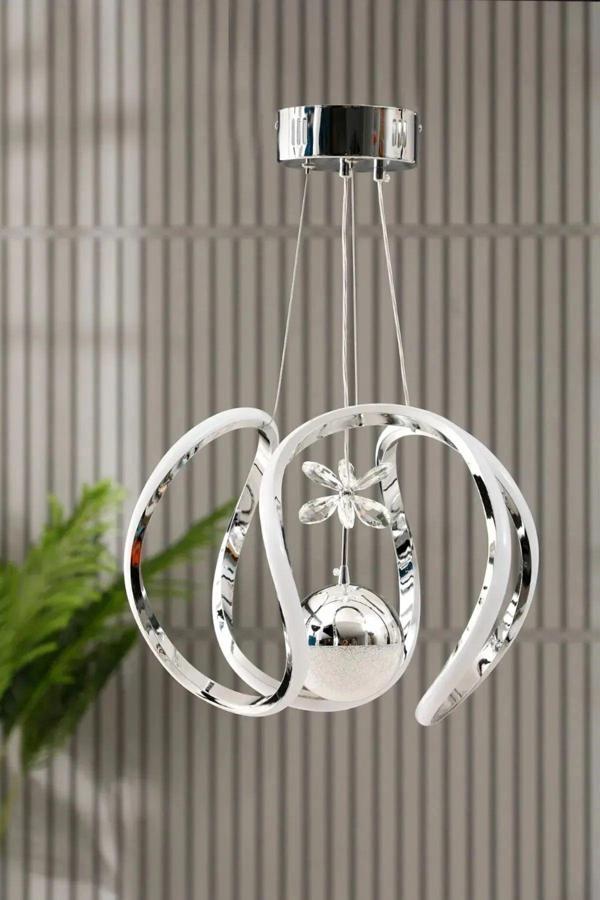 Limni Home Kristal Taçlı Led Avize - Image 1