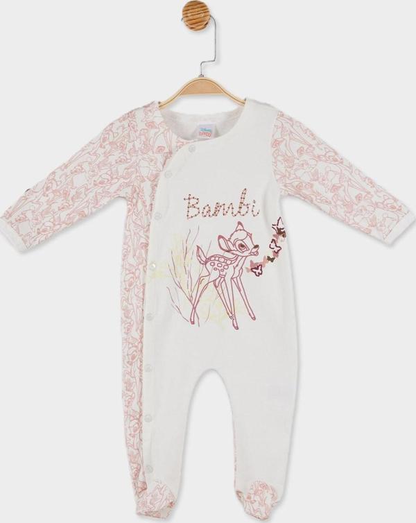 Disney Bambi Lisanslı Kız Bebek Yandan Çıtçıtlı Patikli Tulum 20822 - Image 1