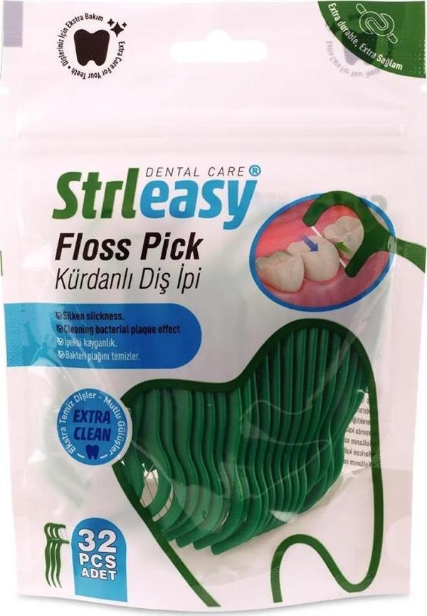 Strleasy Kürdanlı Diş İpi Floss Pick 32 Adet - Image 1