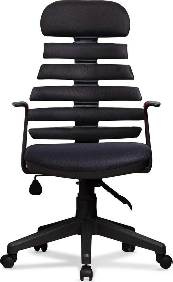 Arenzo Deri Ev Ve Ofis Çalışma Sandalyesi Bilgisayar Ve Yönetici Koltuğu Zebra Model Siyah - Image 1