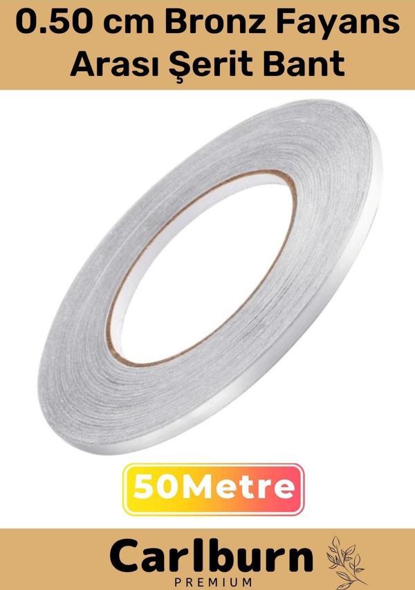 Özel Üretim Kendinden Yapışkanlı Suya Dayanıklı 1 cm 50 Metre Bronz Fayans Arası Şerit Bant - Image 1