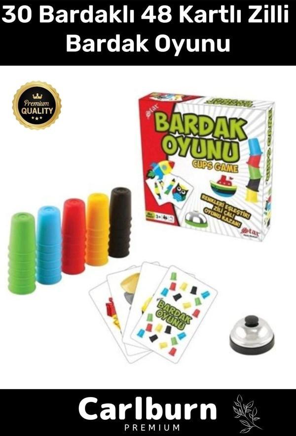 Premium Eğlenceli Özel Gün Renkli Büyük Karton Bira Kupası 30 Bardaklı 48 Kartlı Zilli Oyun Bardağı - Image 1