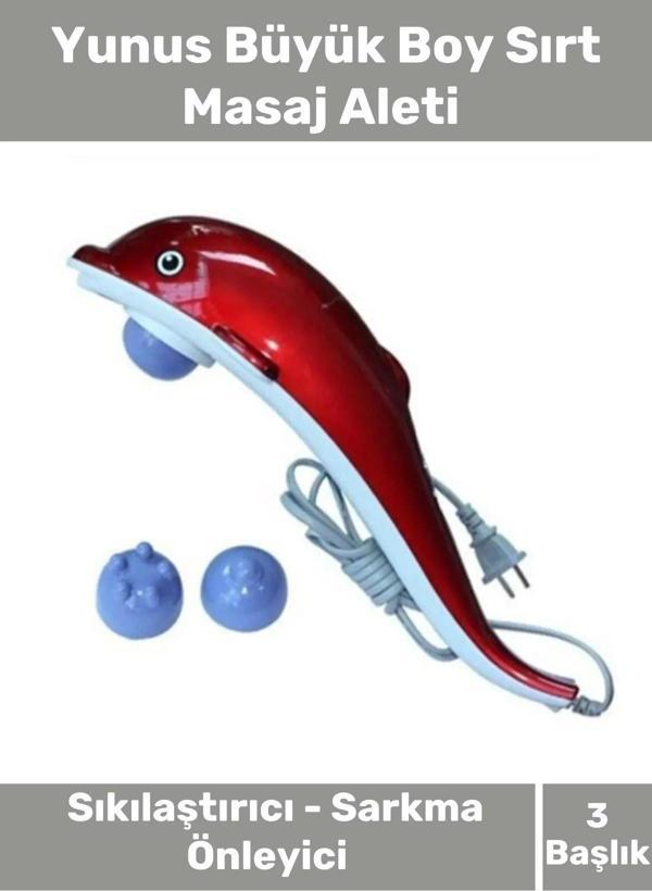 Deluxe Kolay Kullanım Zindelik Rahatlatıcı Boyun Sırt Tüm Vücut 3 Başlıklı Yunus Balığı Masaj Aleti - Image 1