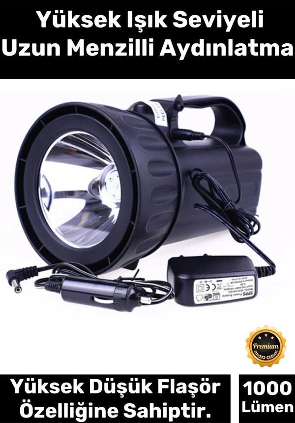 Premium 2 Modlu 1000 Lümen Güçlü Beyaz Aydınlatma 20W Şarj Edilebilir Profesyonel Portatif El Feneri - Image 1