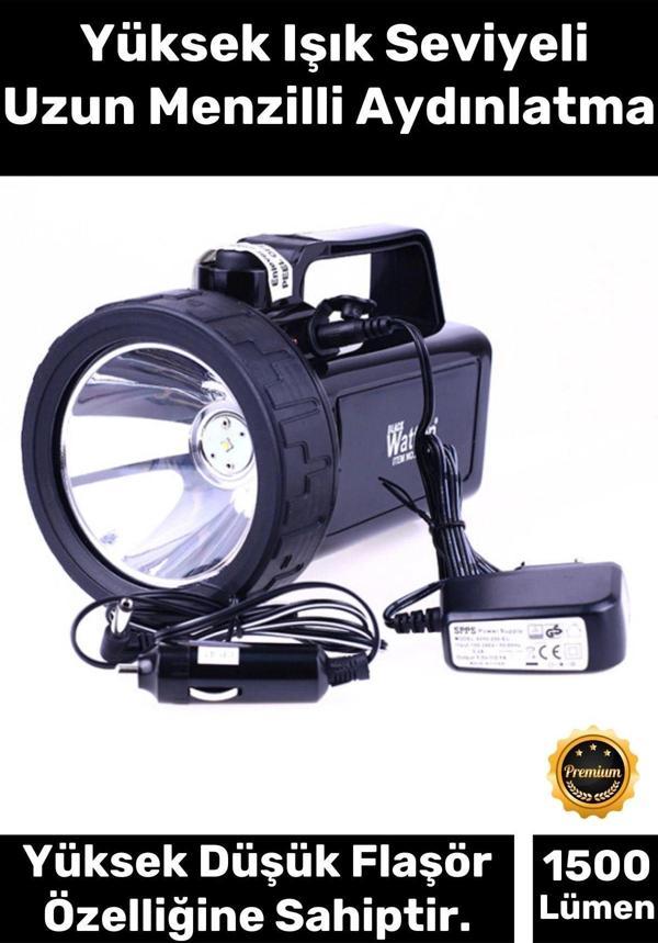 Deluxe 1500 Lümen 600 Metre Menzilli 2 Modlu Güçlü Beyaz Aydınlatma 30 W Kuvvetinde Güvenlik Feneri - Image 1