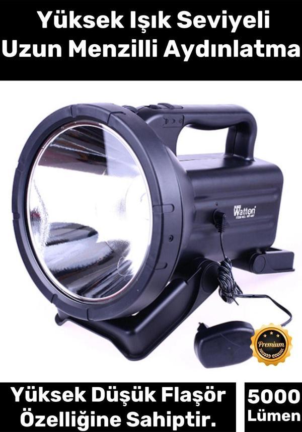 Premium 2 Modlu 750 Metre Menzilli 5000 Lümen 100W Güçlü En Yüksek Işık Dayanıklı Büyük Fener - Image 1