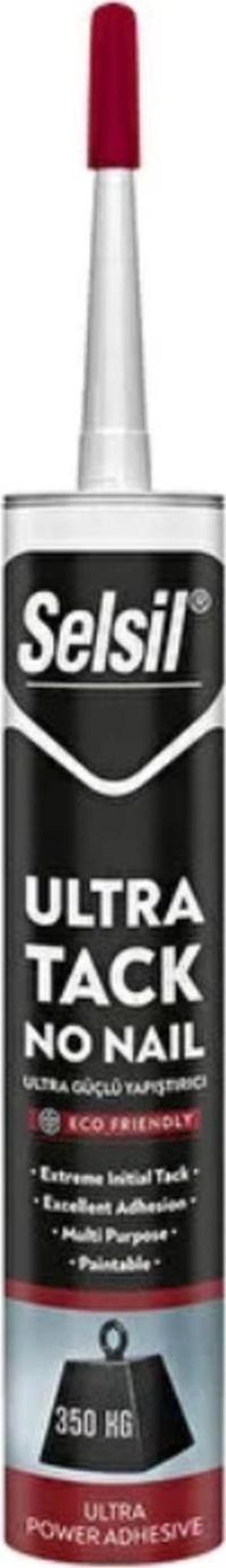 Selsil Güçlü (350 Kg' A Kadar Ağılık Taşır) Ve Hızlı Kuruyan Ultra Tack Beyaz Silikon 290 Ml - Image 1