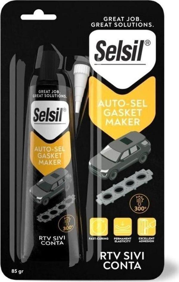 Selsil Yüksek Isıya Dayanıklı Contalama Silikonu Rtv Sıvı Conta 85 G Siyah - Image 1