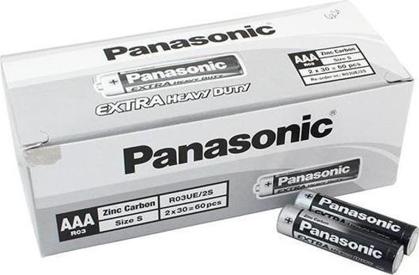 Panasonic R03UE/2S Manganez AAA İnce Kalem Pil (60'lı Paket) - Image 1