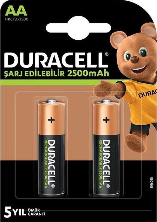 Duracell AA Şarjlı 2500 mA Pil 2'li - Image 1