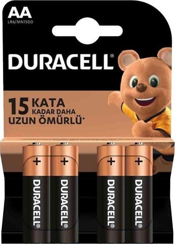 Duracell LR6/MN1500 1.5V Alkalin 4'lü AA Kalem Pil - Image 1