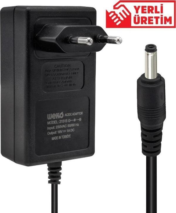 Weko 18 Volt 1 Amper Plastik Kasa Priz Tipi Adaptör 3.5*1.35 Uç - Image 1