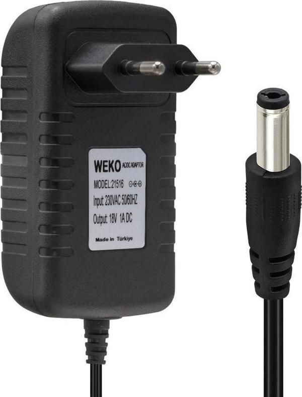 Weko 18 Volt 1 Amper Priz Tip 5.5x2.5 Uç Adaptör - Image 1