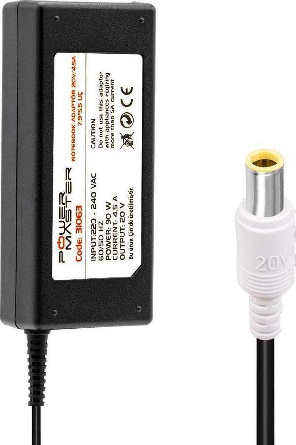 Powermaster PM-31063 20 Volt - 4.5 Amper 7.9*5.5 Mm Uçlu Ibm Notebook Adaptör - Image 1