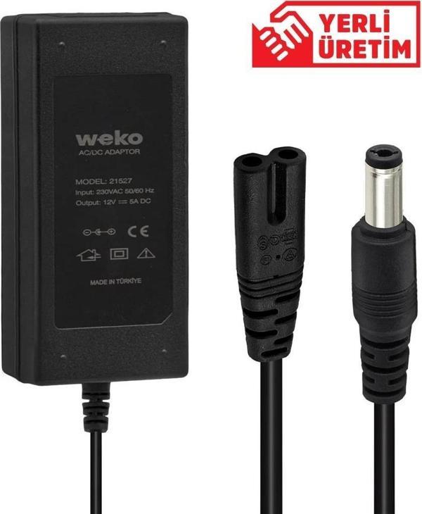 Weko 12 Volt - 5 Amper Plastik Kasa Masaüstü Adaptör 5.5*2.5 Uçlu - Image 1