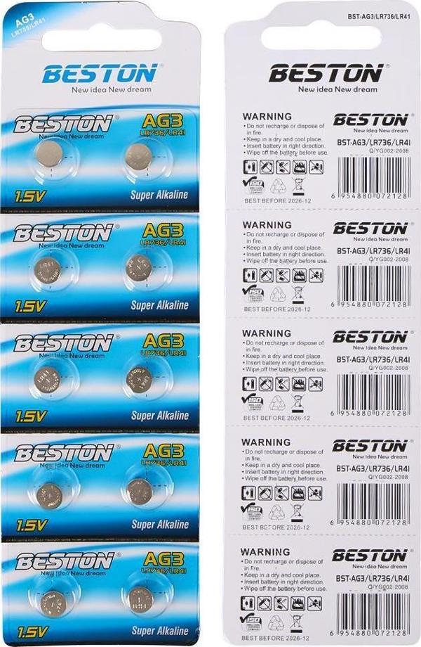 Tianqiu AG3 LR41 Alkalin Saat Pili 10'lu Paket - Image 1