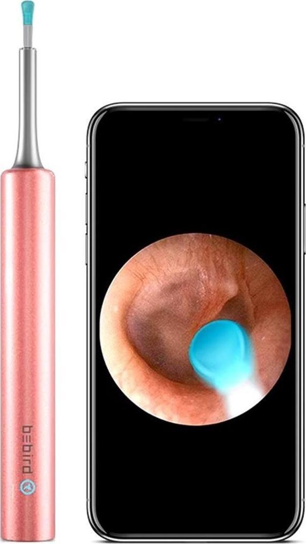 Bebird T5 5MP Kamera 3.5mm Lens Şarjlı Wifi Görüntülü Kulak Temizleyici Pembe Renk - Image 1