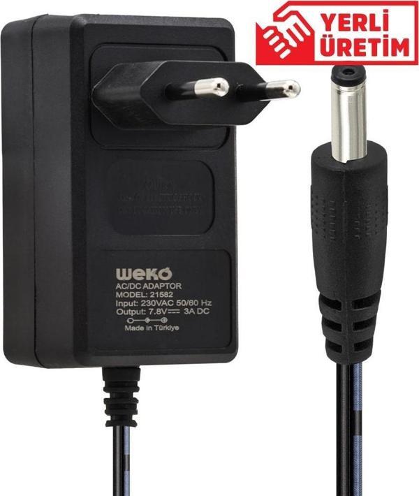 Weko 7.8 Volt - 3 Amper 3.5*1.35 Uçlu Plastik Yazar Kasa Adaptörü - Image 1