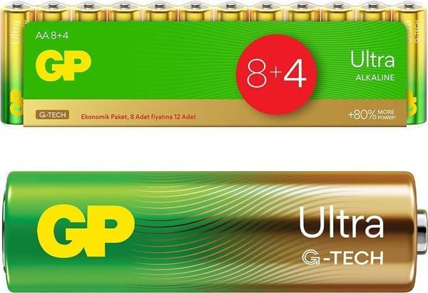GP G-Tech 8+4 12li Paket AA Alkalin Kalem Pil (8 Adet Fiyatına 12 Adet Pil) - Image 1