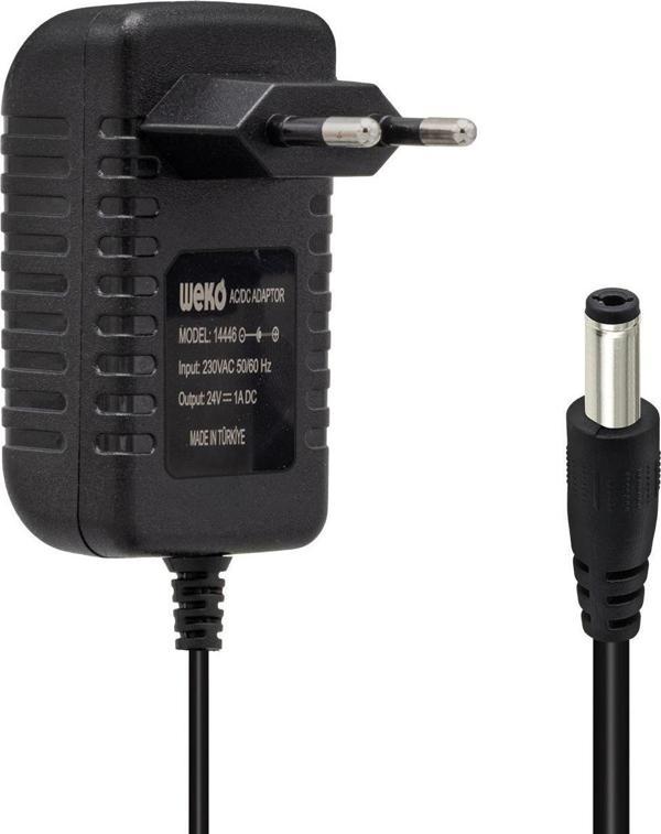 Weko 24 Volt 1 Amper 24 Watt Plastik Kasa Priz Tipi Adaptör (5.5x2.5 Uçlu) - Image 1