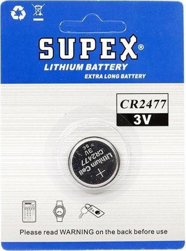 Supex CR2477 3 Volt Lityum Pil Tekli - Image 1