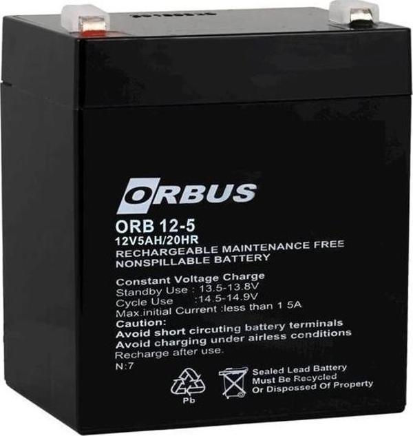 Orbus ORB12-5 12 Volt 5 Amper Kuru Akü (90x70x101 Mm) - Image 1
