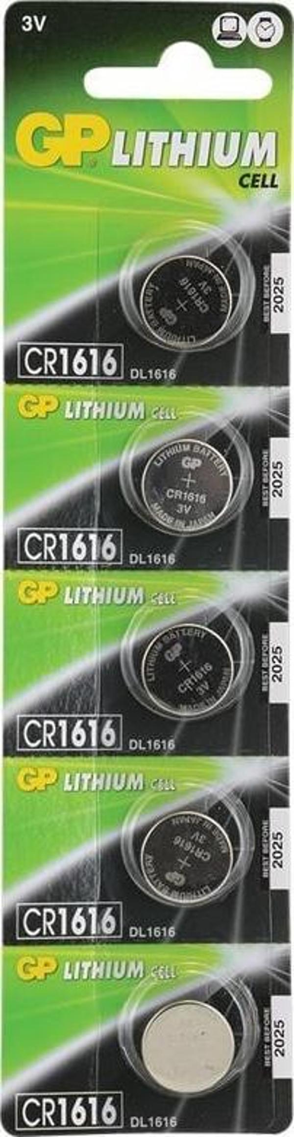 GP CR1616 Lityum 3 Volt Pil 5'li Paket - Image 1