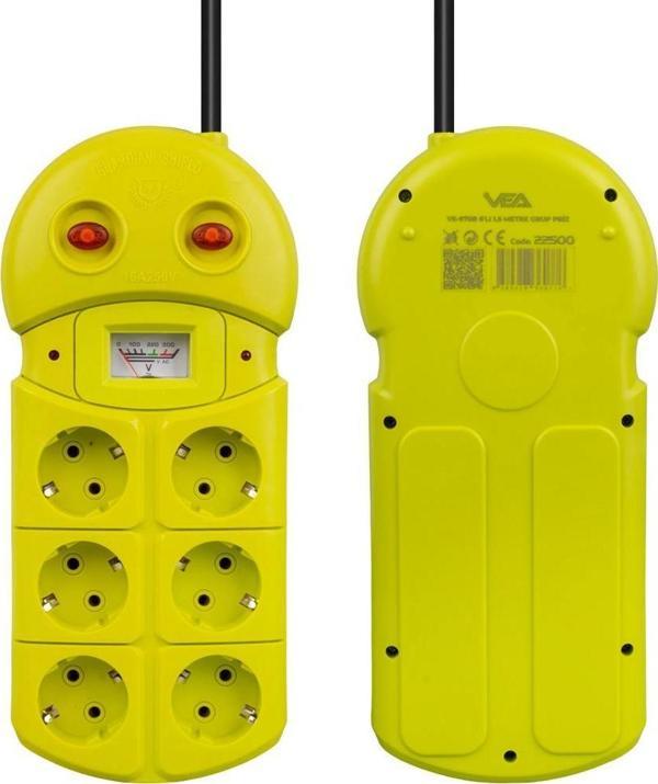 Vea VE-970B 6'Lı 1.5 Metre Grup Priz - Image 1