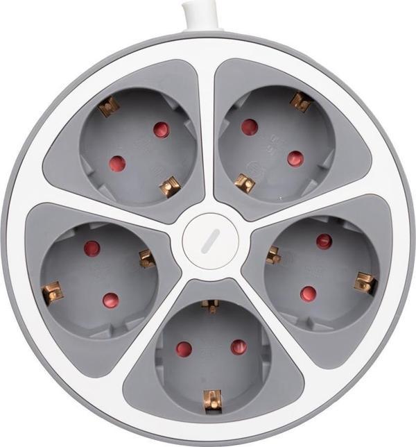 Vea VE-G605Y 5'li Anahtarlı 1.5 Metre Grup Priz - Image 1