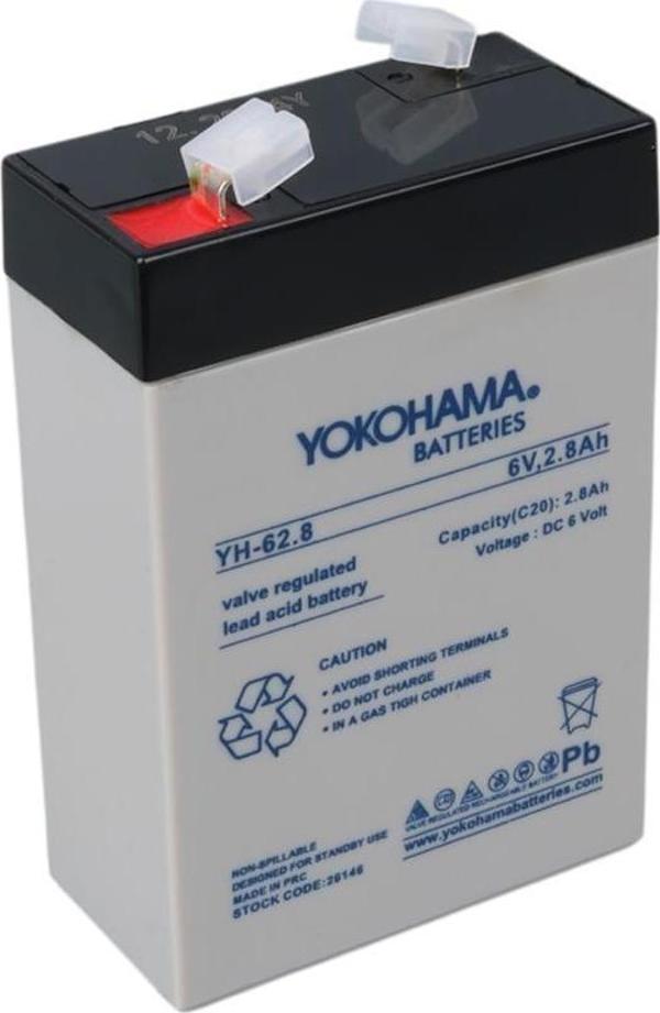 Yokohama YH-62.8 6 Volt - 2.8 Amper Dik Akü (66x33x97 mm) - Image 1