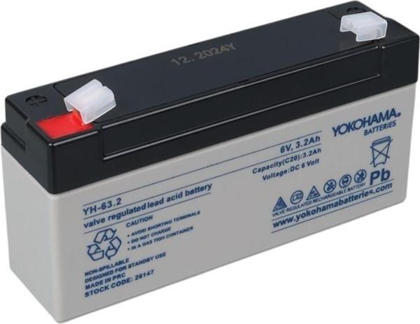 Yokohama YH-63.2 6 Volt - 3.2 Amper Akü (125x33x60 mm) - Image 1