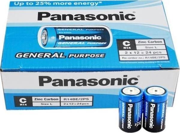 Panasonic R14BE/2PS Manganez Orta C Boy Pil (24'lü Paket) - Image 1