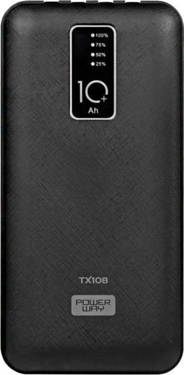 Powerway TX108 Dijital Göstergeli 4 Çıkışlı 10000 Mah Powerbank Siyah - Image 1