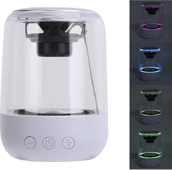 MagicVoice MV-24696 600 Mah Taşınabilir RGB Mikrofonlu Aux-TF-Bluetooth 3 Watt Hoparlör (Beyaz) - Image 1