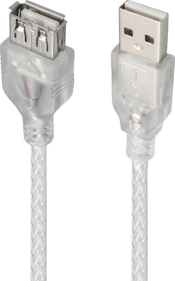 Powermaster Usb Uzatma Kablosu 1.5 Metre Şeffaf - Image 1