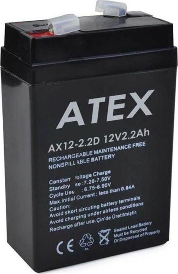 12 Volt 2.2 Amper Dik Kare Akü (70x46x101 Mm) - Image 1