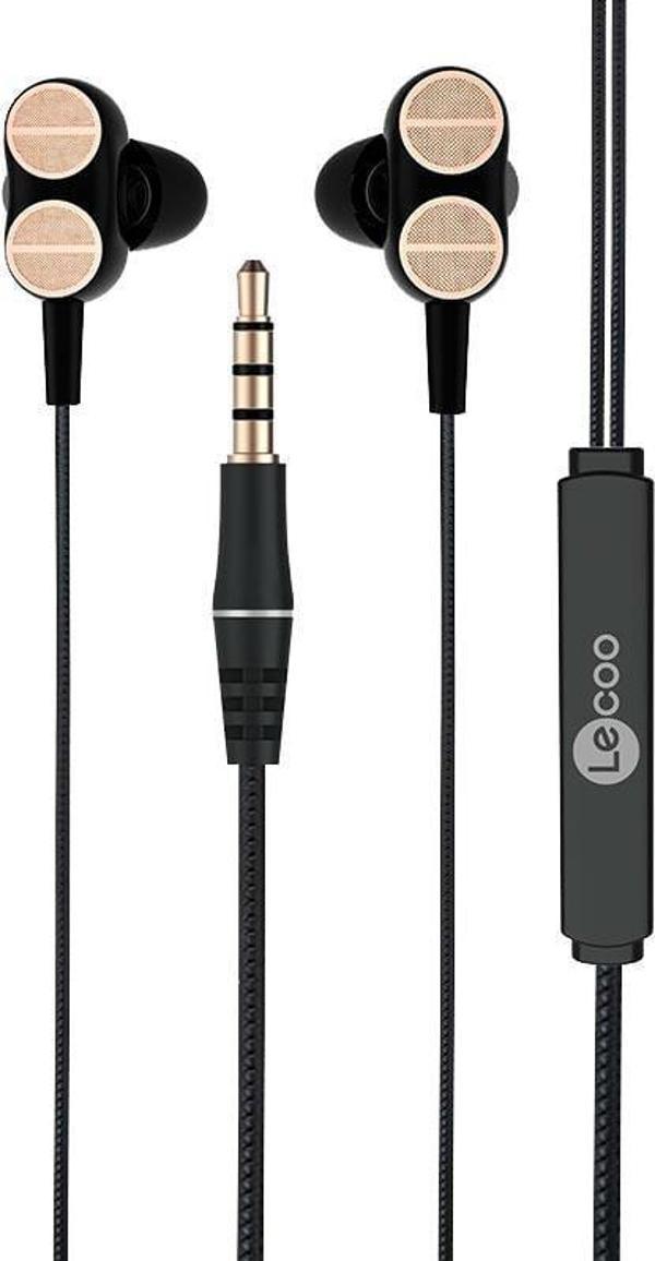 Lenovo Lecoo EH102 3.5 Mm Jacklı Siyah Kablolu Kulak İçi Mikrofonlu Kulaklık - Image 1