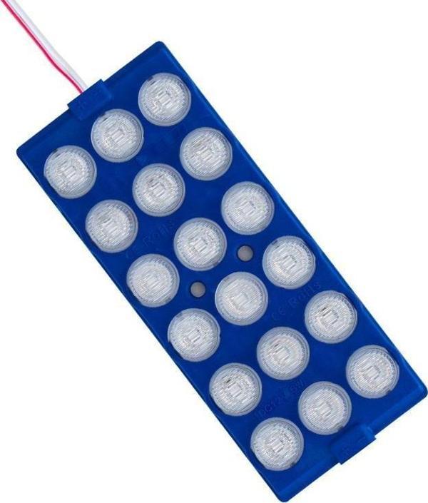 Powermaster 12 Volt 6 Watt Mavi 18 Ledli 2'li Paket Yanıp Sönen Modül Led - Image 1