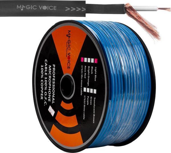 Magicvoice Mi̇krofon Kablosu Mono 1. Kali̇te 100 Metre Açık Mavi - Image 1