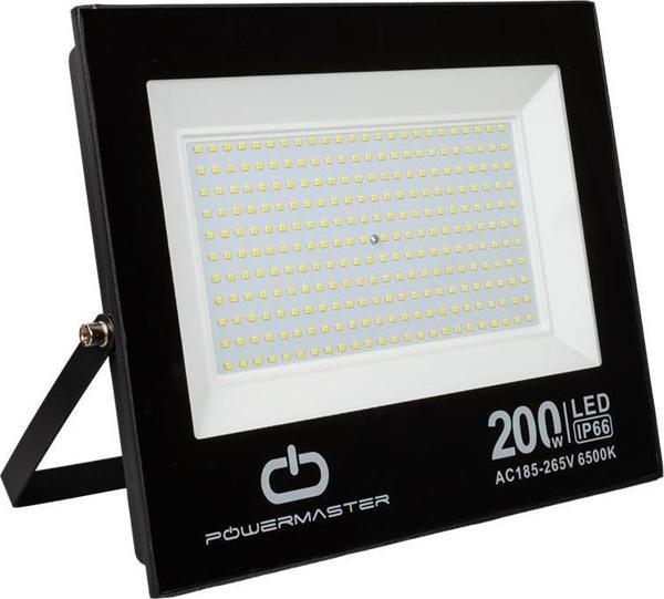 PowerMaster PM-22583 200 Watt - 220 Volt Beyaz 6500k IP66 120* Işık Açısı Siyah Slim Kasa led Projektör - Image 1