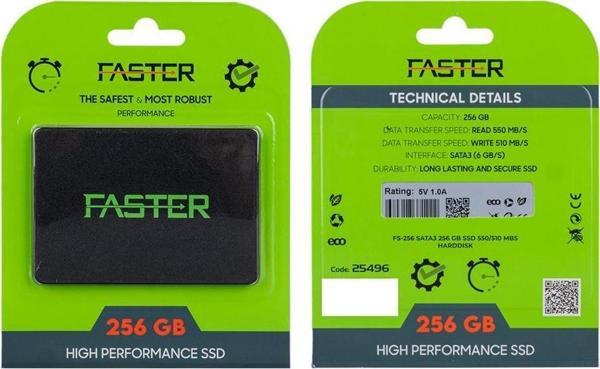Faster FS-256 Sata3 256 GB SSD 550/510 Mb/s Harddisk - Image 1